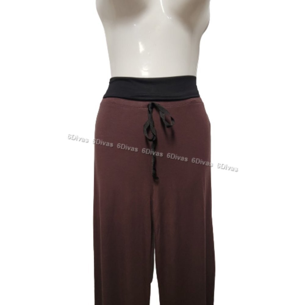 Brown and Black Slimming Flare Pants - One Size Fits Most - Picture 1 of 13